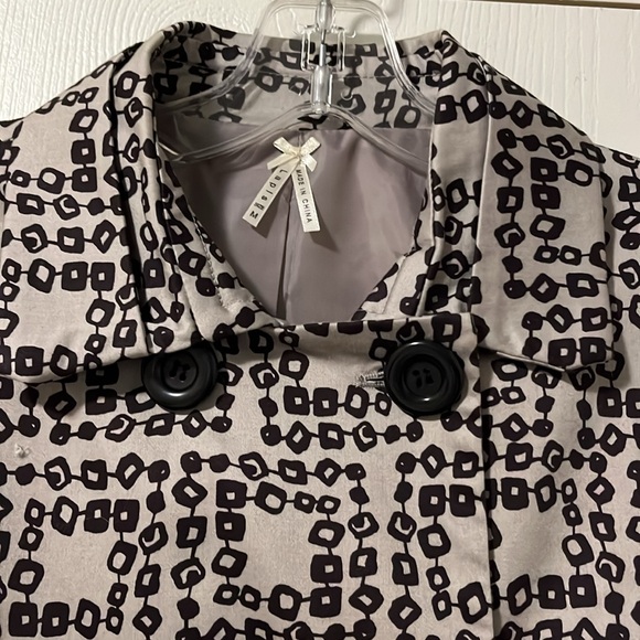 Womens Lapis Taupe & Black Belted Light Weight Trench Coat medium - Picture 3 of 12